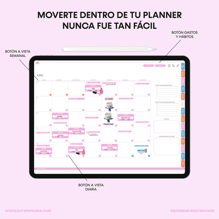 Bundle Planner Flowers Stamp Horizontal 3