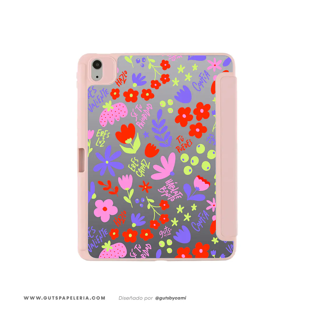 Carcasa iPad Con tapa Rosada Florece 1