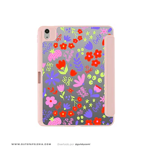Carcasa iPad Con tapa Rosada Florece