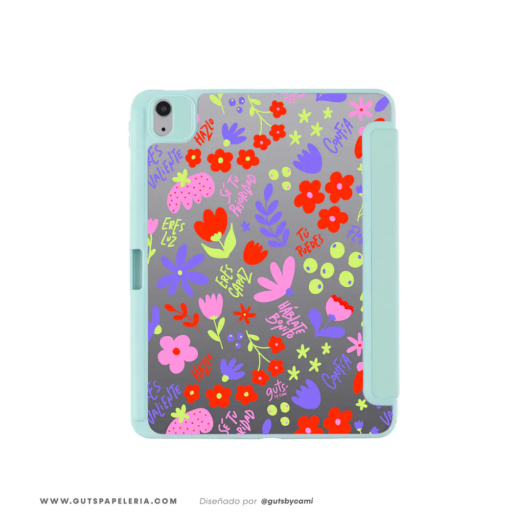 Carcasa iPad Con tapa Menta Florece 1