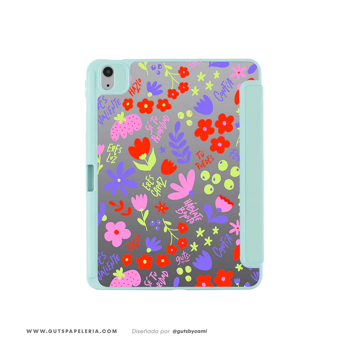 Carcasa iPad Con tapa Menta Florece 1