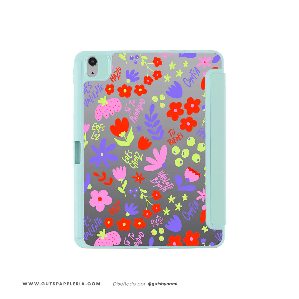 Carcasa iPad Con tapa Menta Florece 1