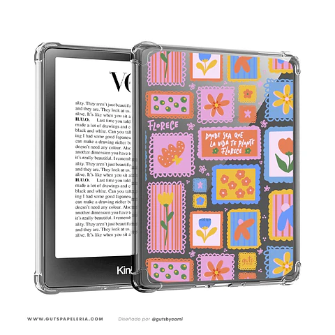 Carcasa Kindle/Kobo Flowers Stamp