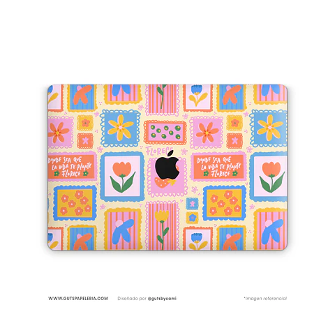 Skin Adhesivo para Macbook Flowers Stamp