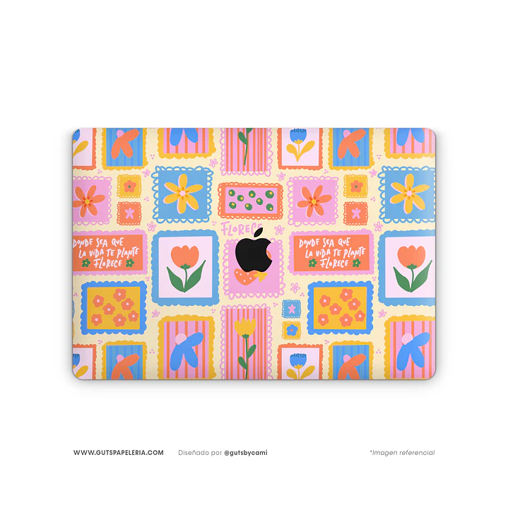Skin Adhesivo para Macbook Flowers Stamp 1
