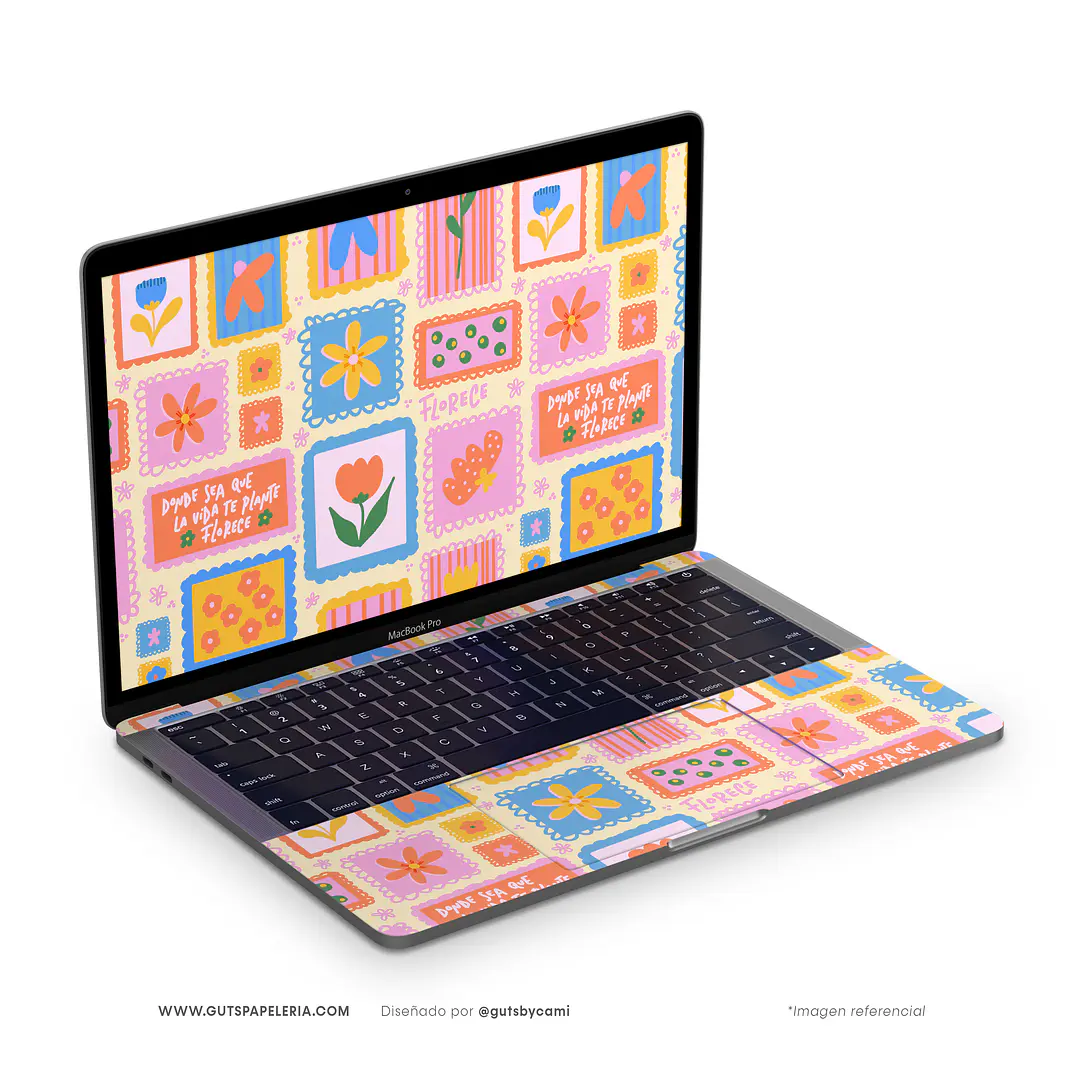 Skin Adhesivo para Macbook Flowers Stamp 3
