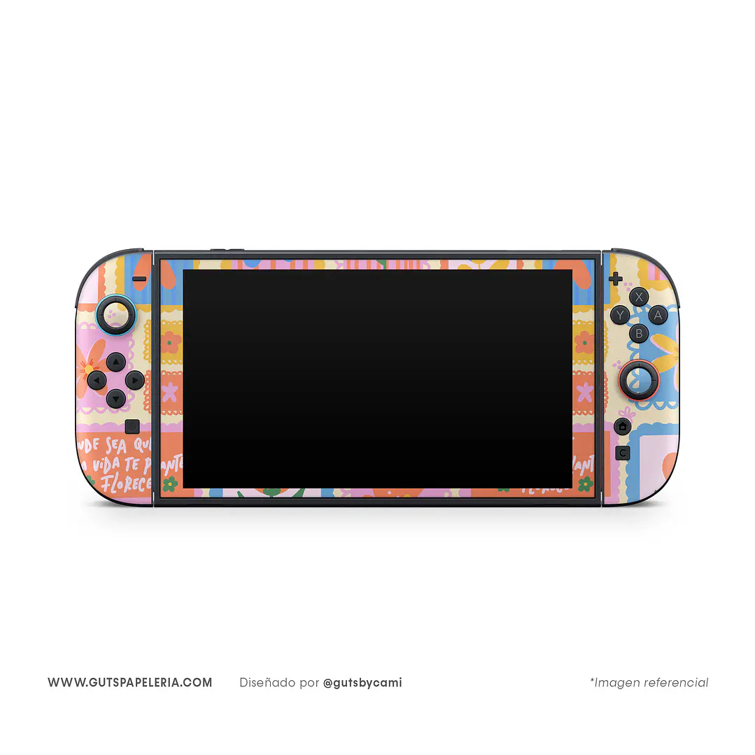 Skin Nintendo Switch Flowers Stamp 1
