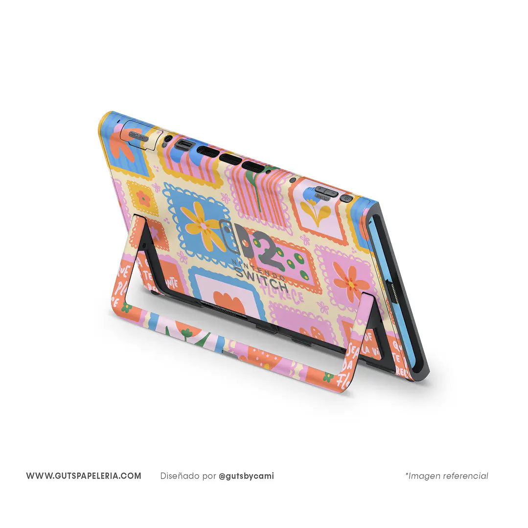 Skin Nintendo Switch Flowers Stamp 2