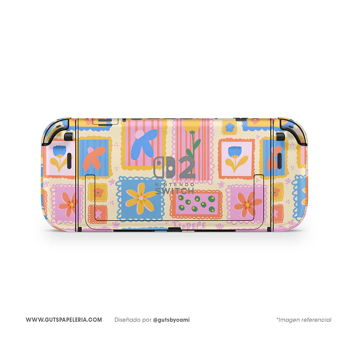 Skin Nintendo Switch Flowers Stamp 3