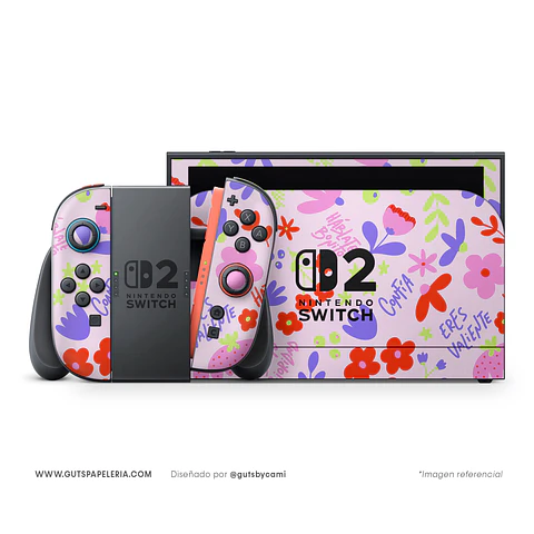 Skin Dock Nintendo Switch Florece