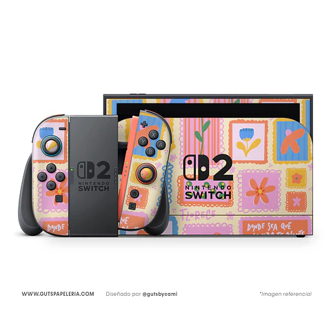 Skin Dock Nintendo Switch Flowers Stamp