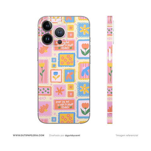 Skin iPhone Flowers Stamp