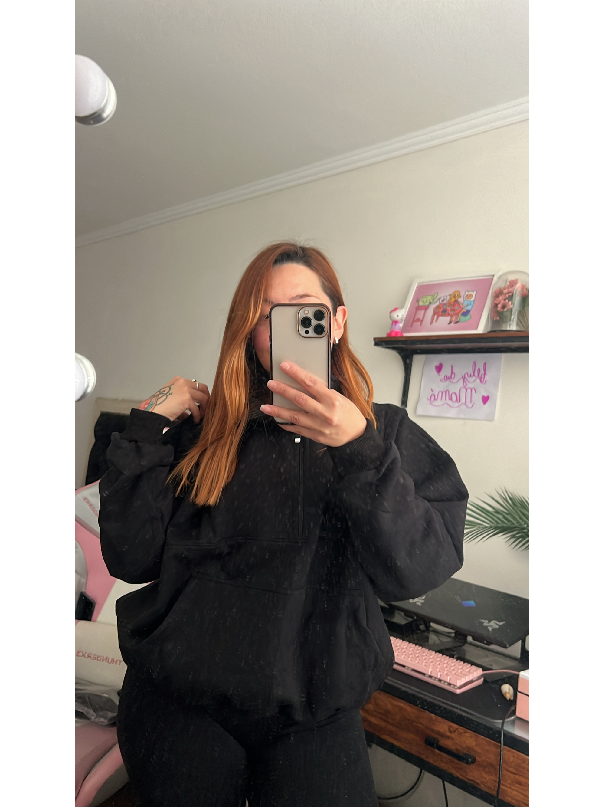 Poleron medio cierre y cuello tortuga oversized 3