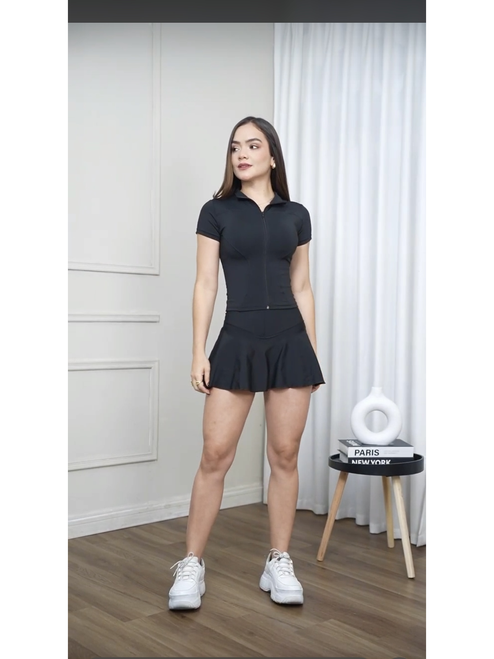 Polera de compresión manga corta cierre completo 2