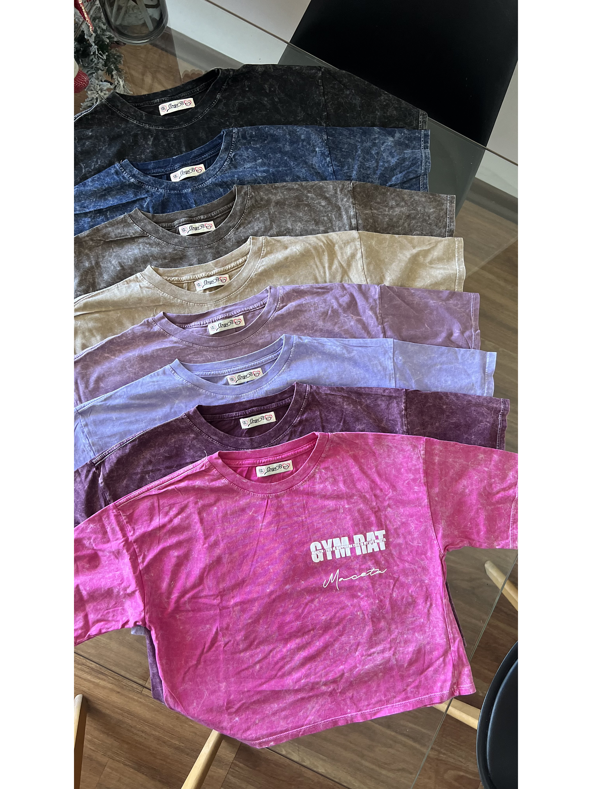 Polera crop top acid wash GYMRAT 6