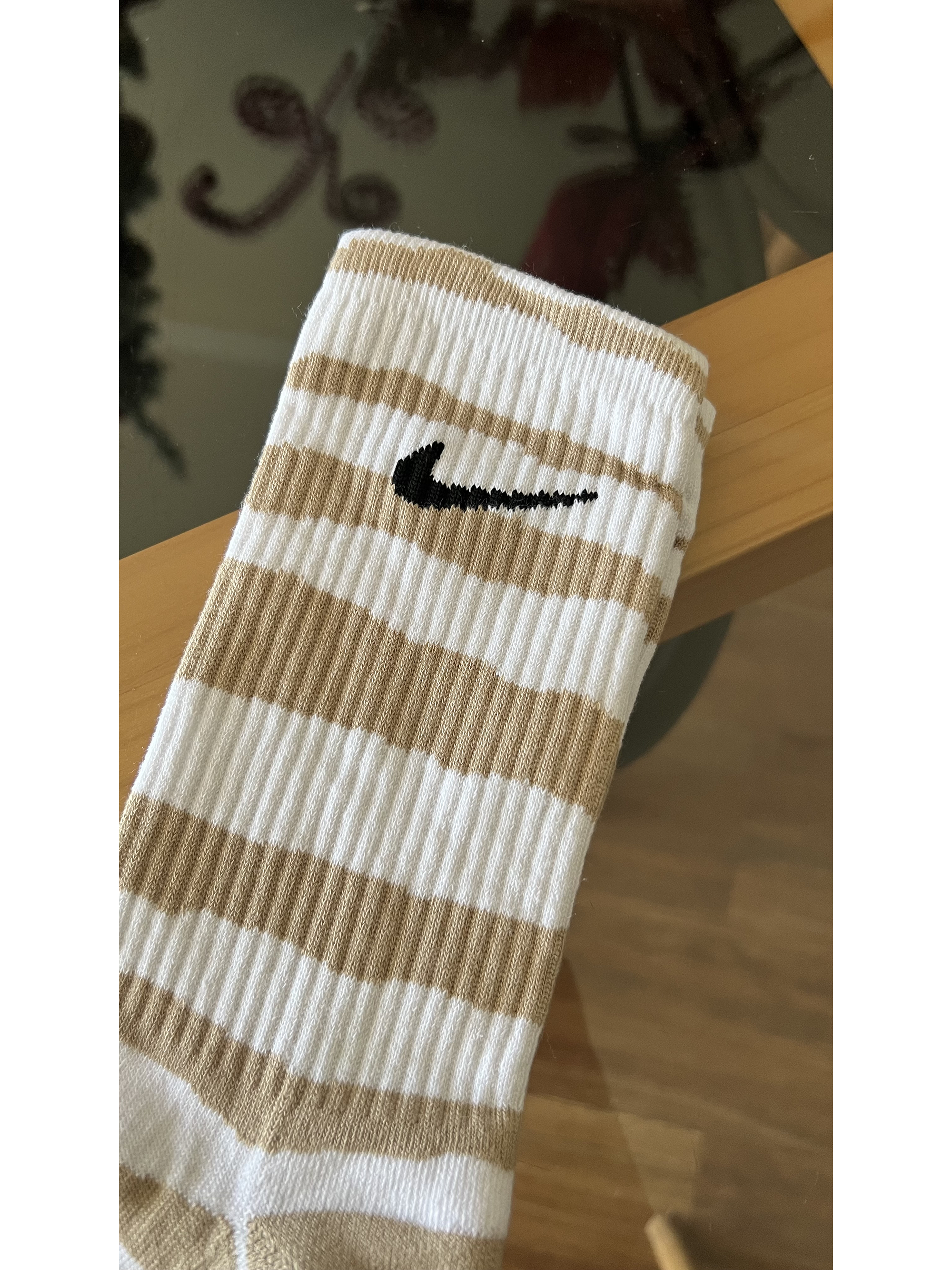 Calcetas nike cebra blanco/beige 1