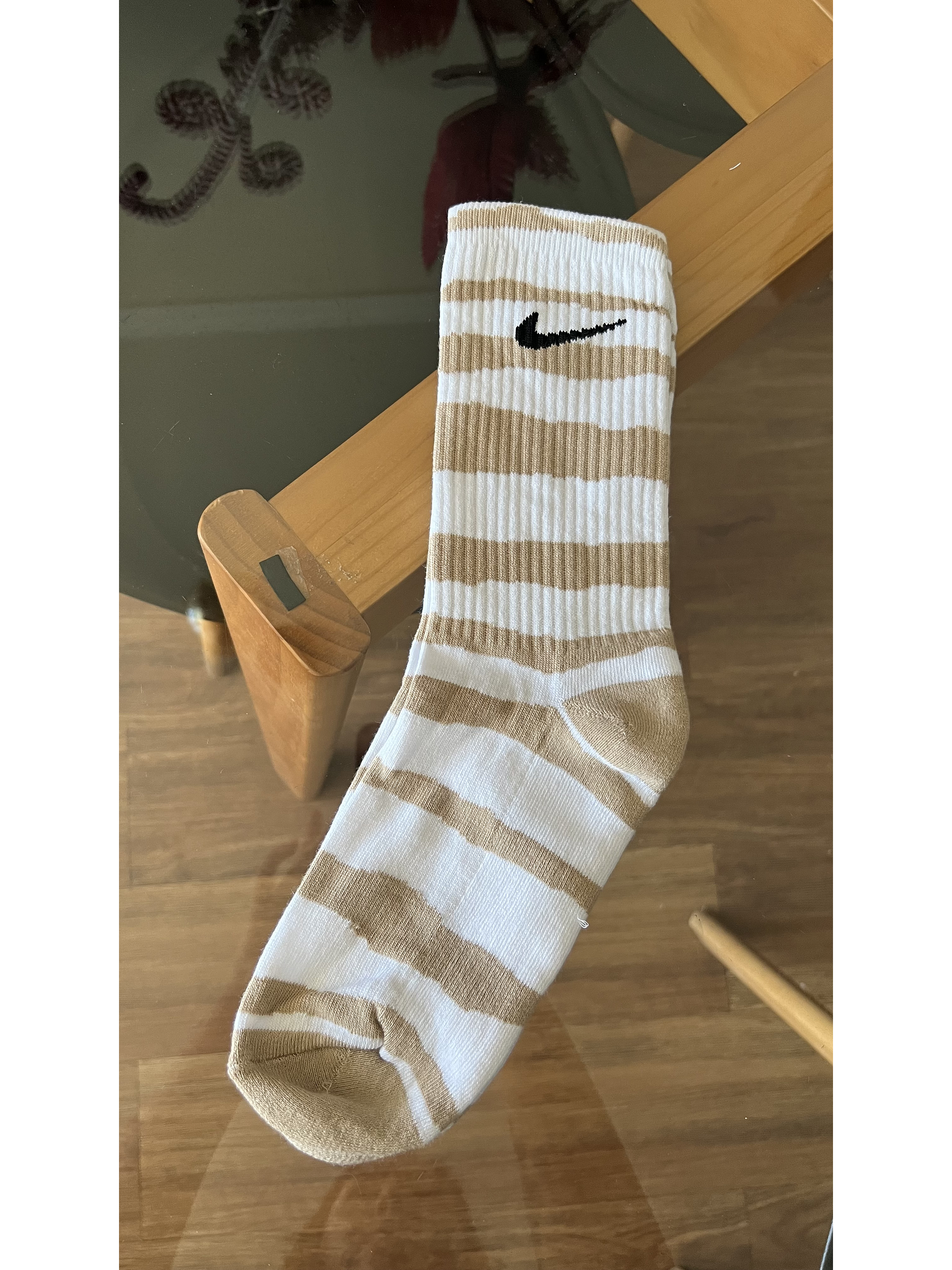 Calcetas nike cebra blanco/beige 2