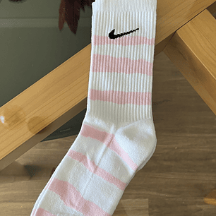 Calcetas nike cebra blancas y rosado