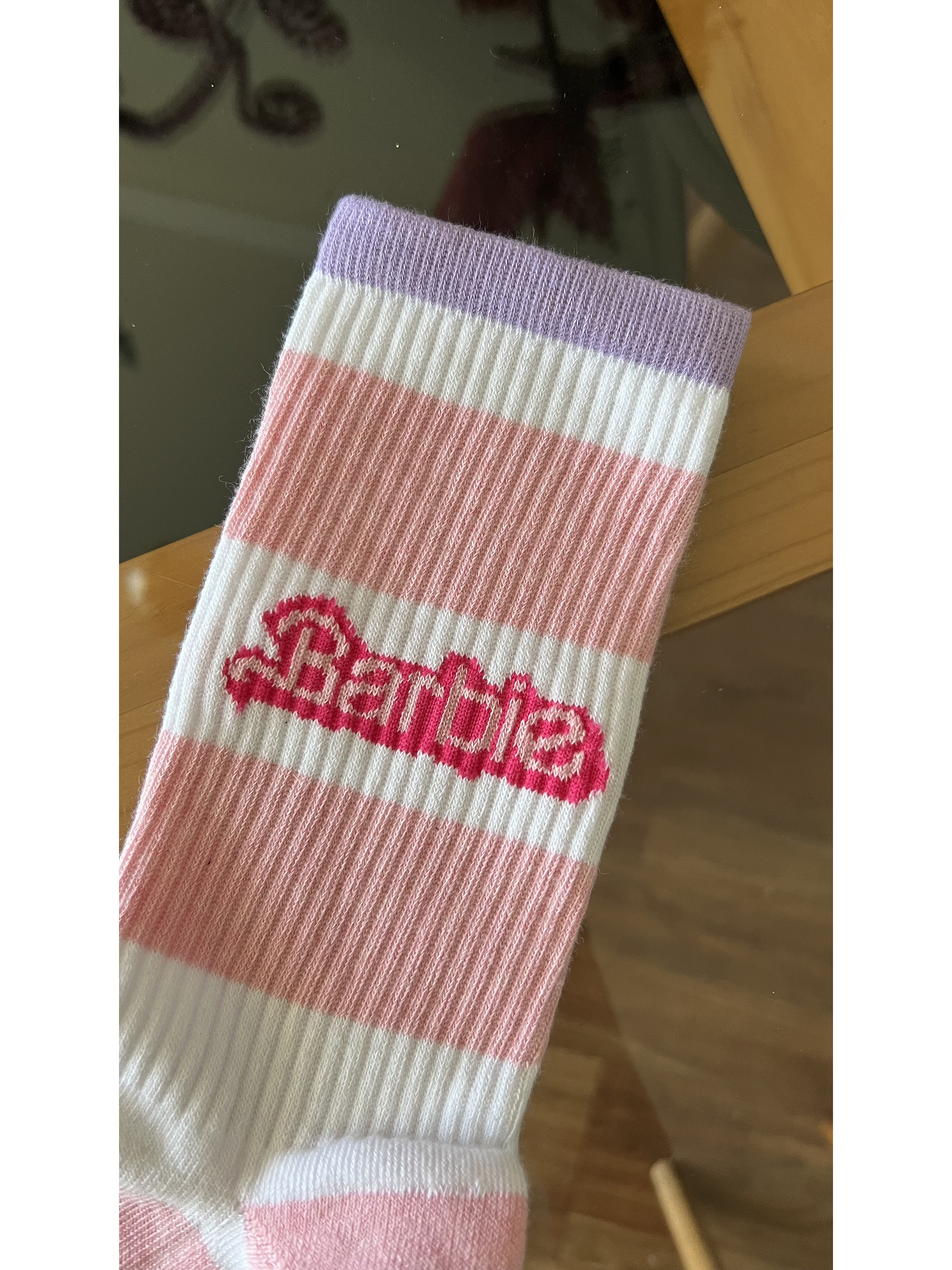 Calcetas Baribie rosadas y blancas 1