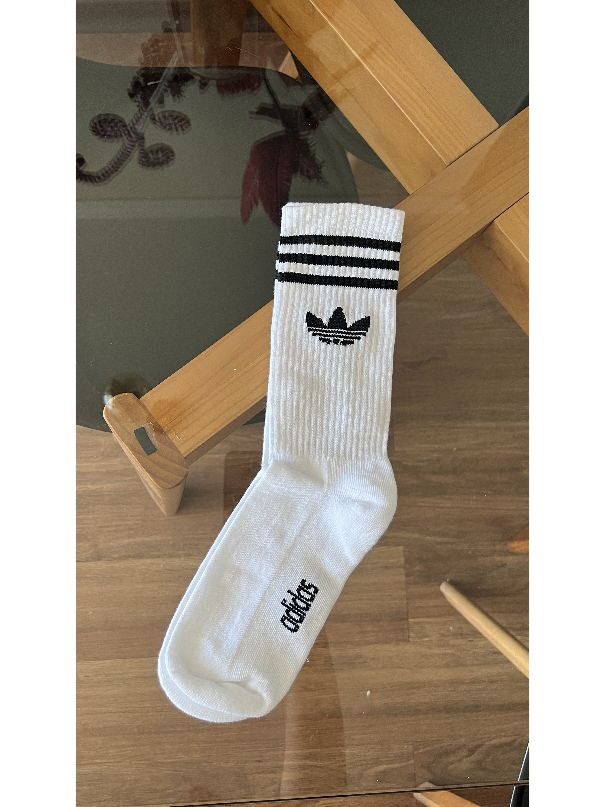 calcetas adidas blancas logo negro 2