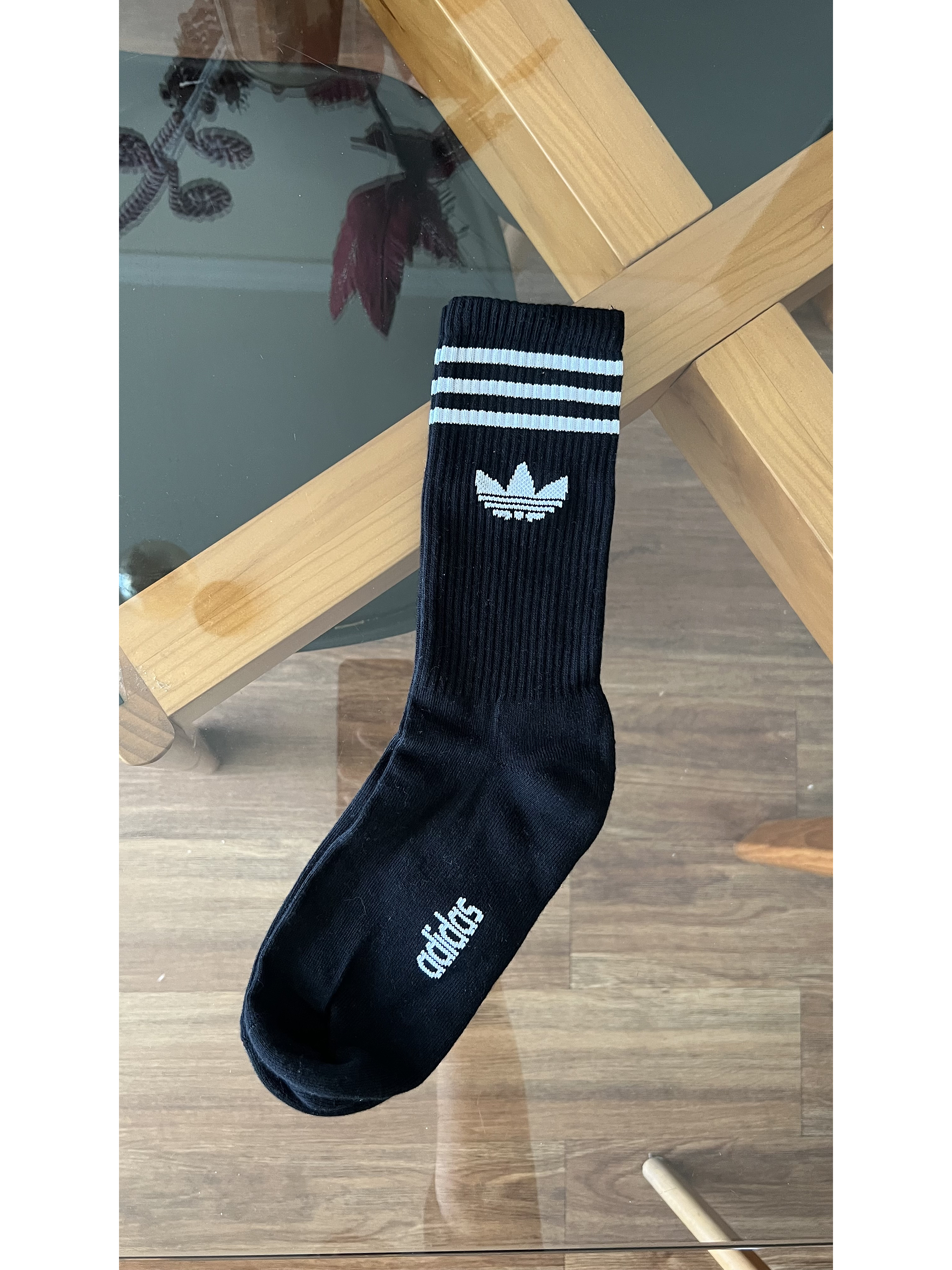 Calcetas adidas negras logo blanco 2