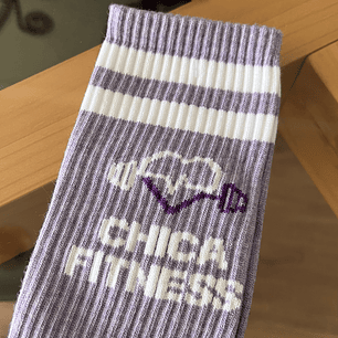 Calcetas chica fitness lila jaspeada