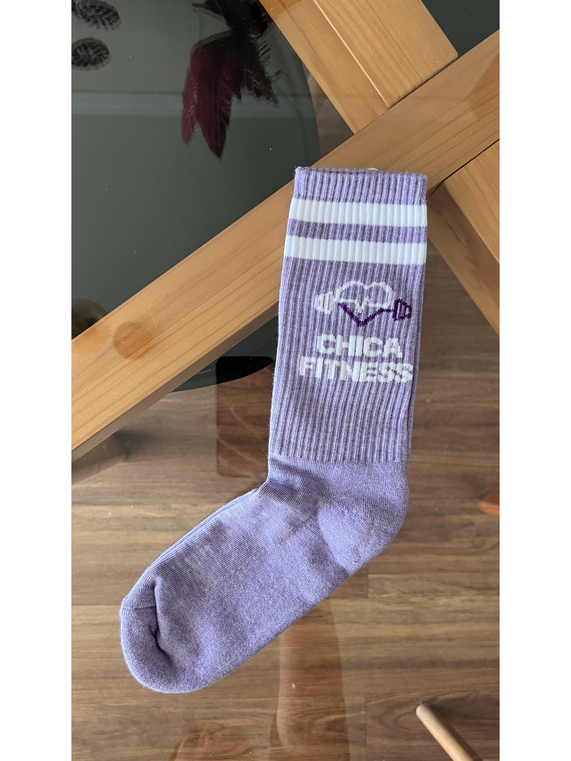 Calcetas chica fitness lila jaspeada 2