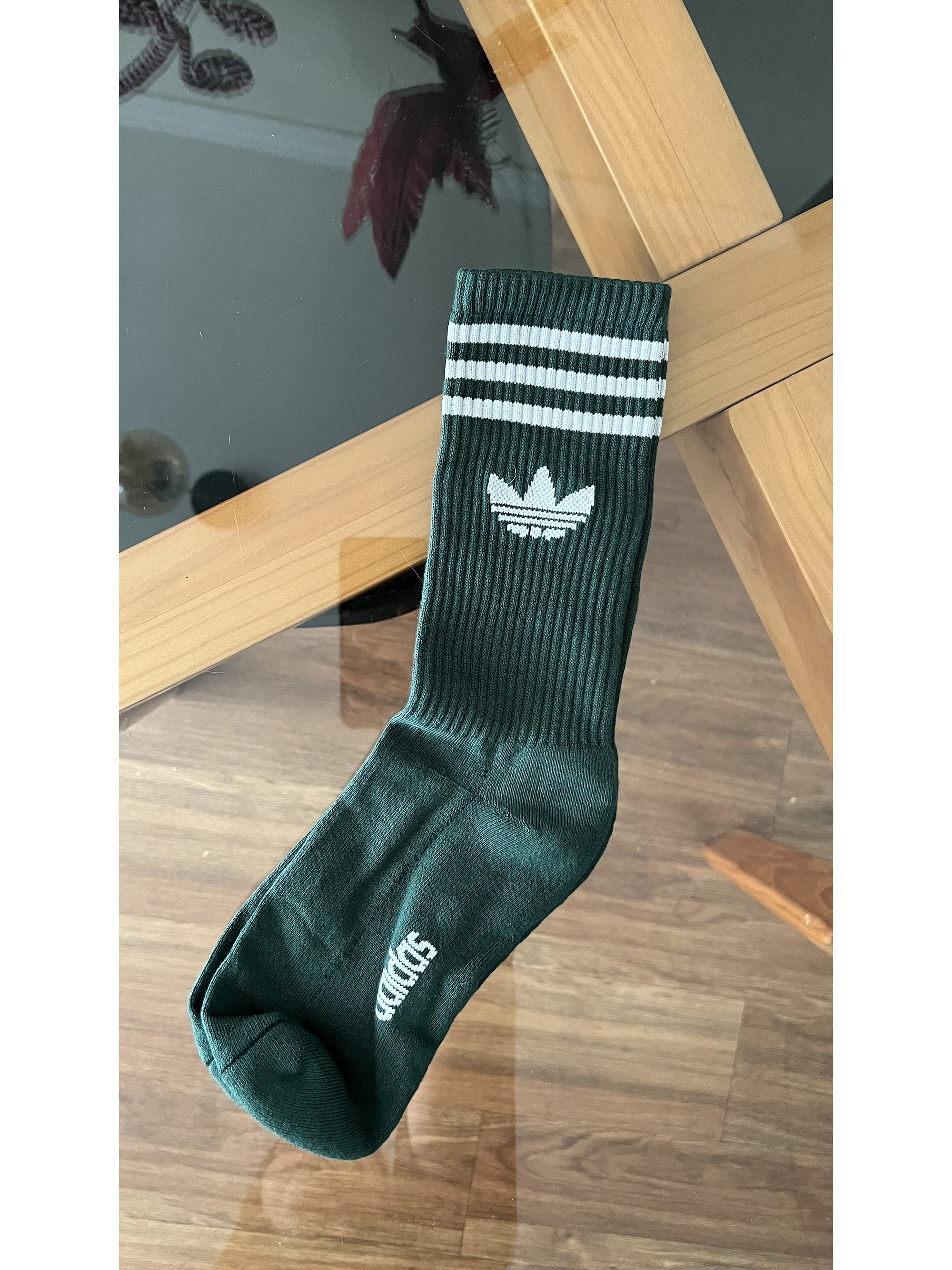 Calceta adidas verde botella logo blanco 2