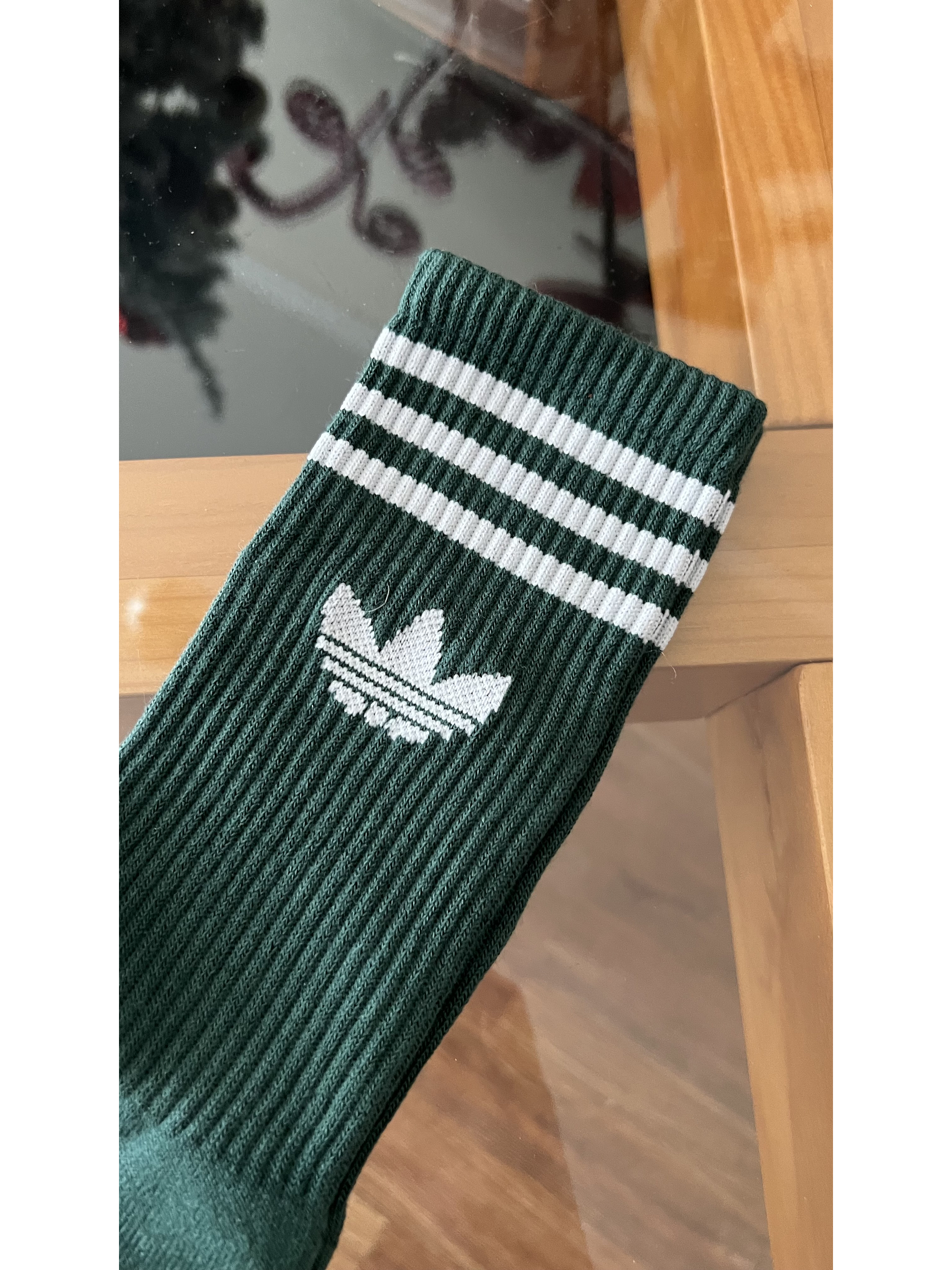 Calceta adidas verde botella logo blanco 1