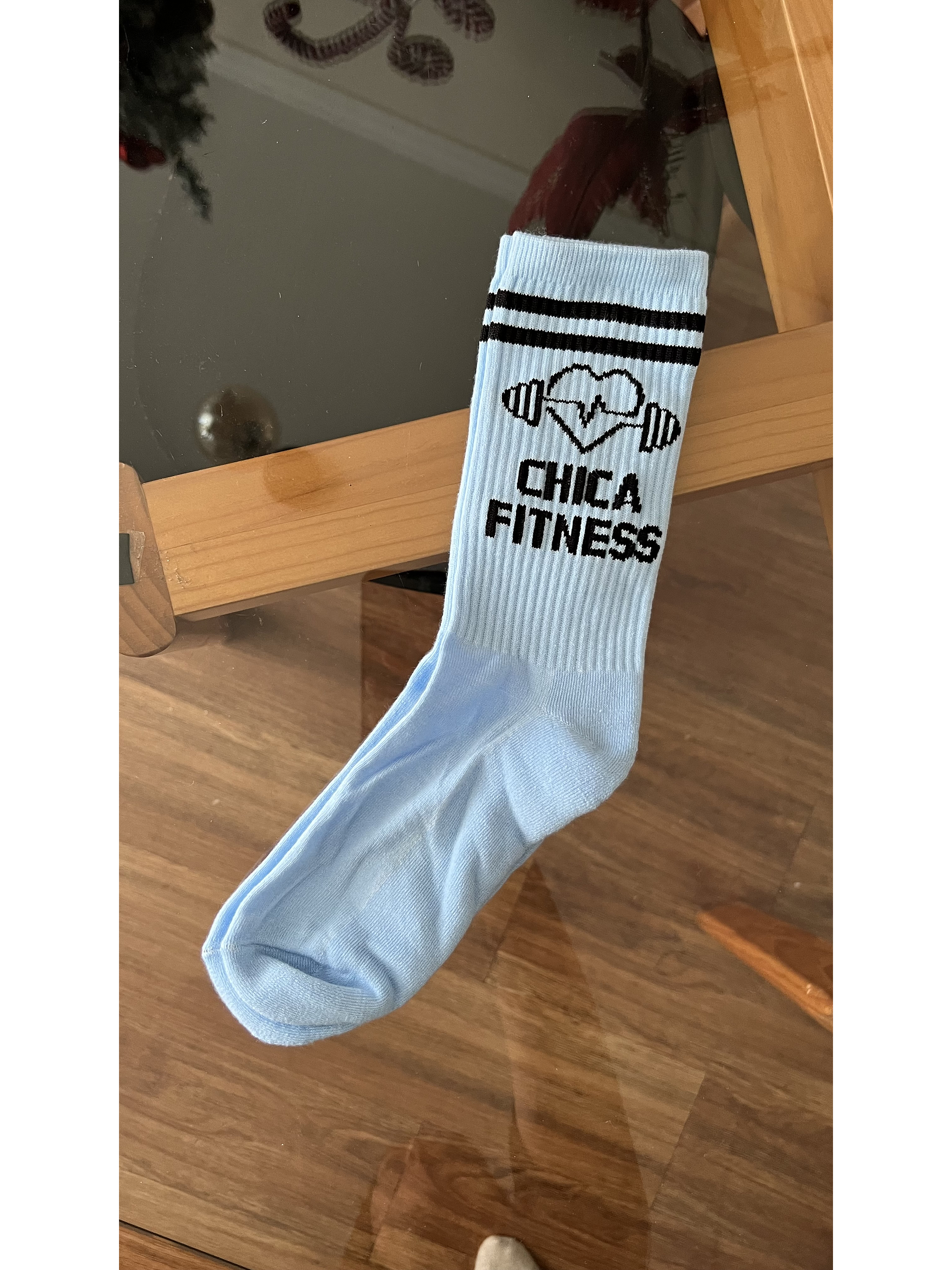 Calcetas chica fitness celestes 2
