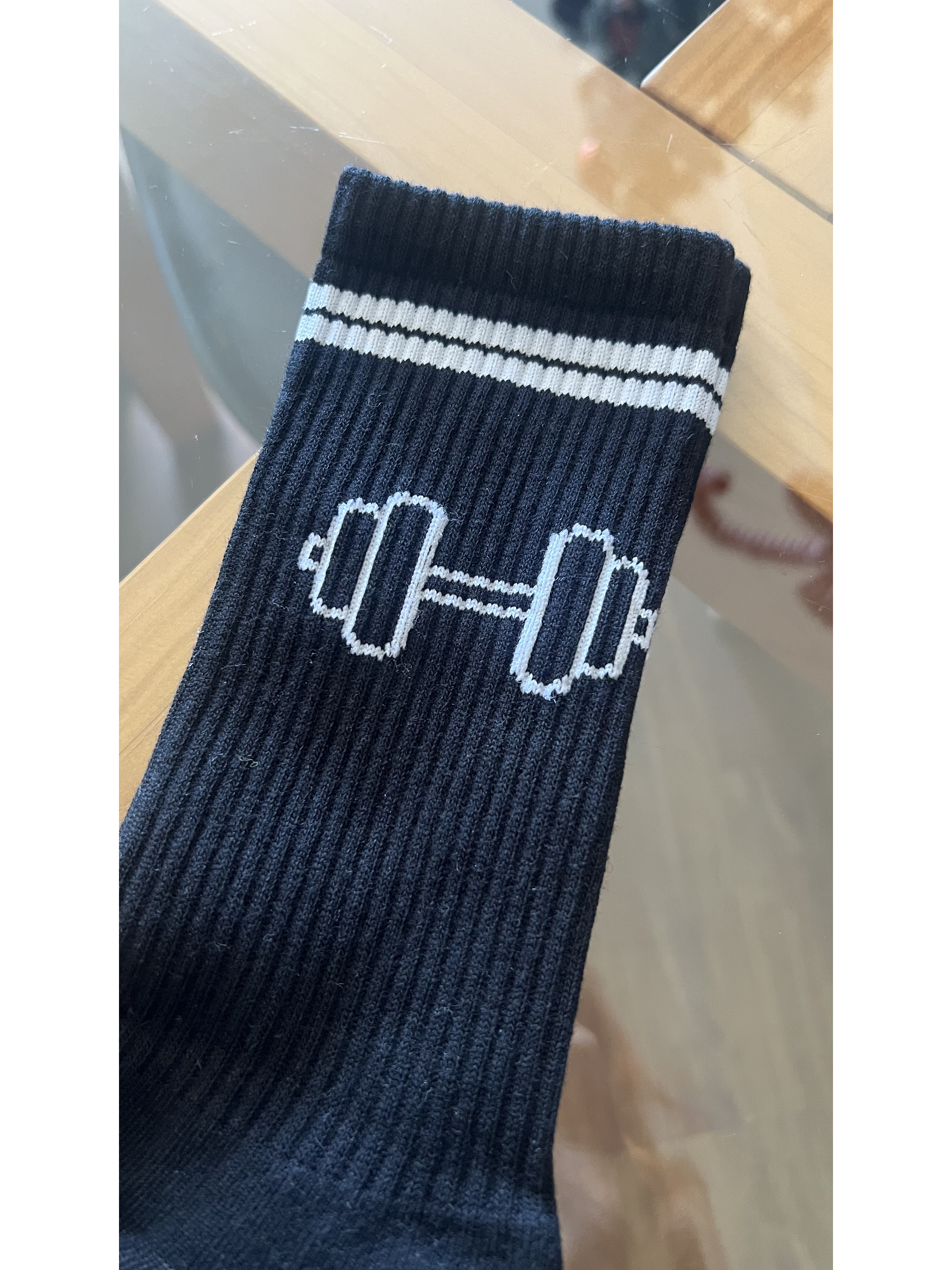 Calcetas negras logo pesas 1