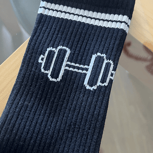 Calcetas negras logo pesas