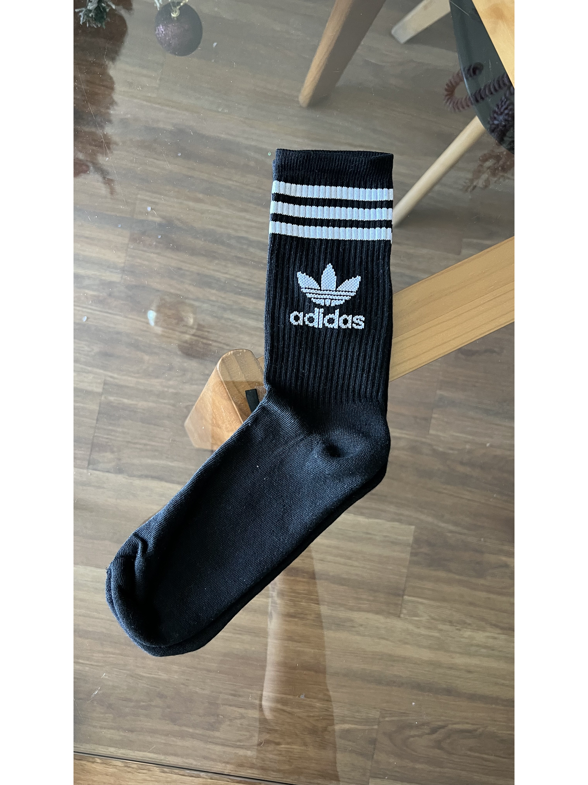 Calcetas adidas orginals negras logo blanco 2