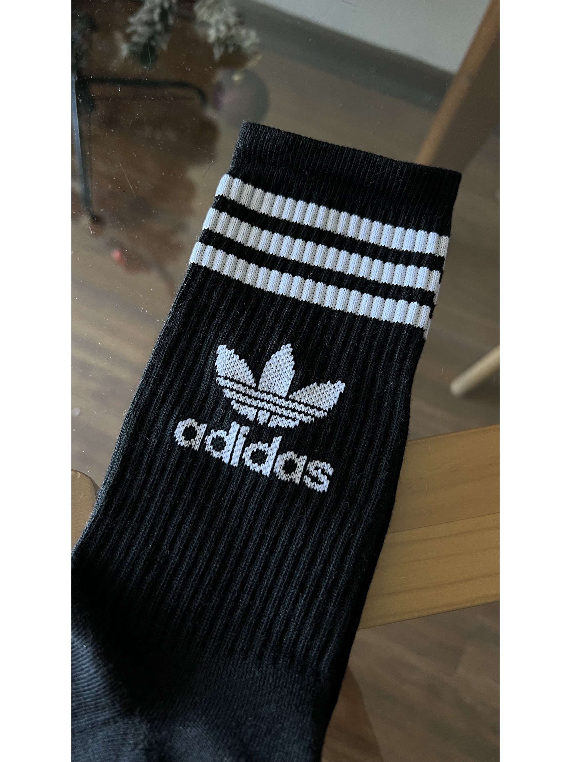 Calcetas adidas orginals negras logo blanco 1