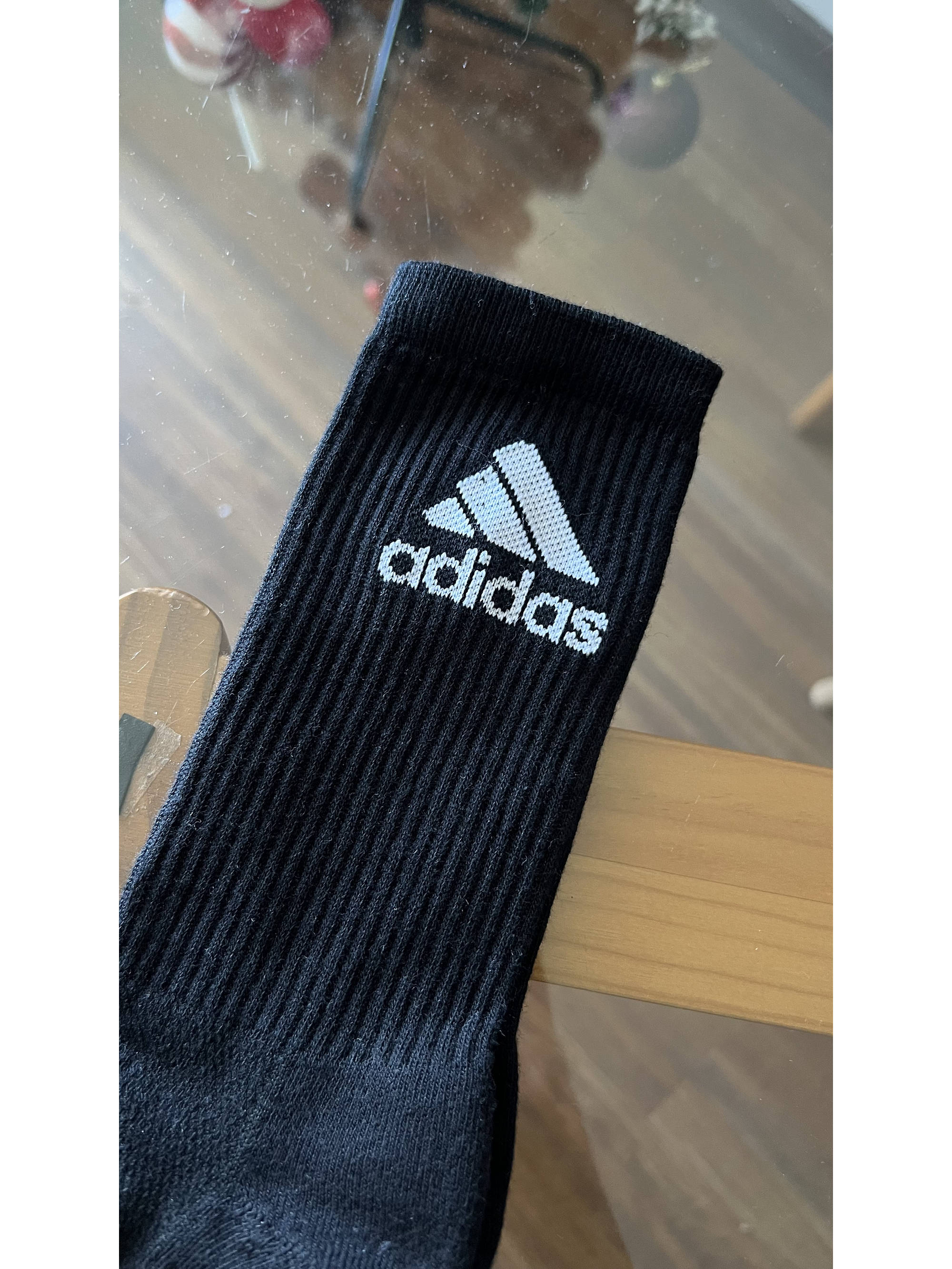 Calcetas adidas negra solo logo 1