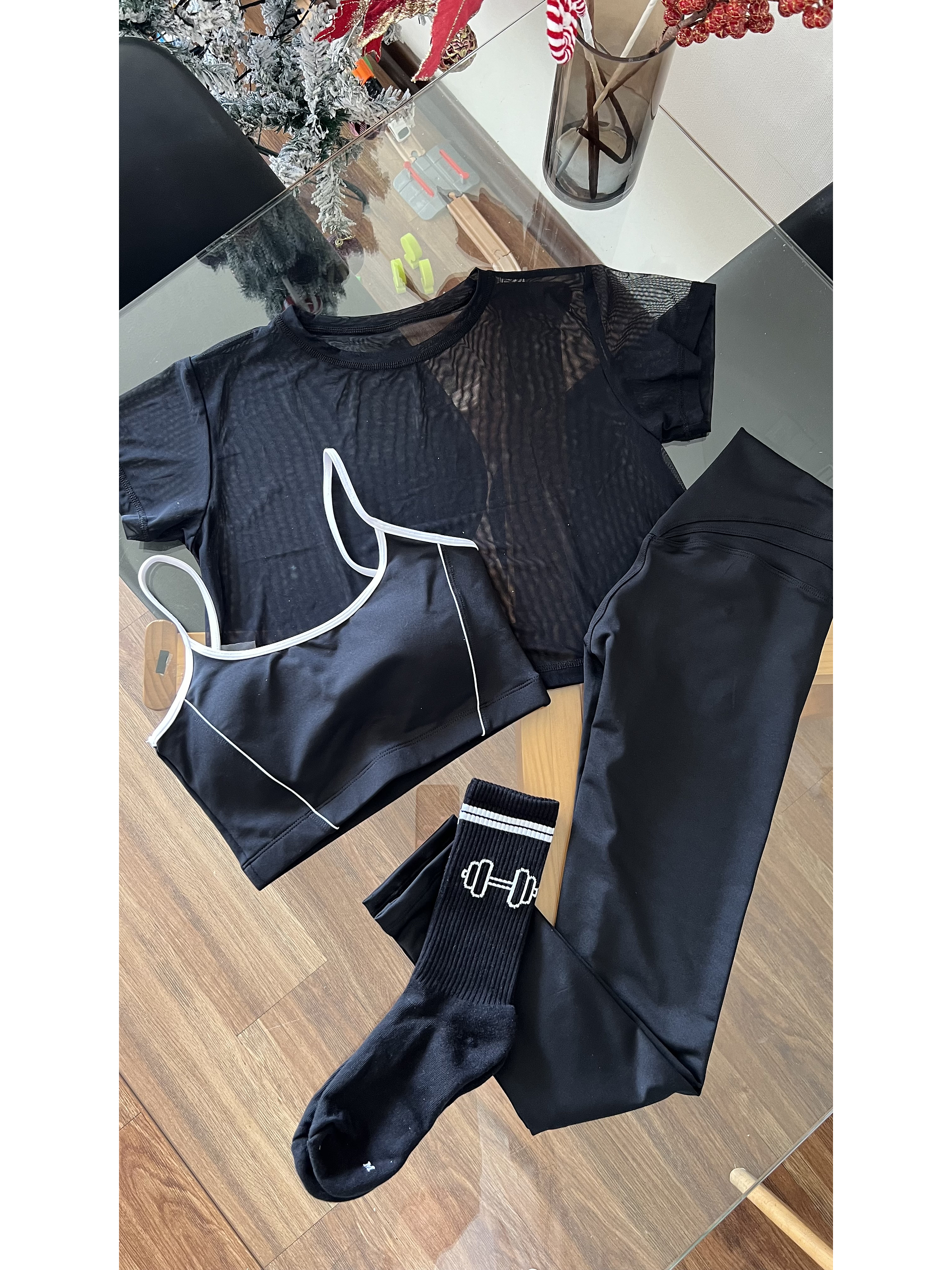 Crop top malla elásticado 5