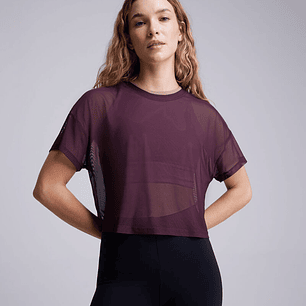 Crop top malla elásticado