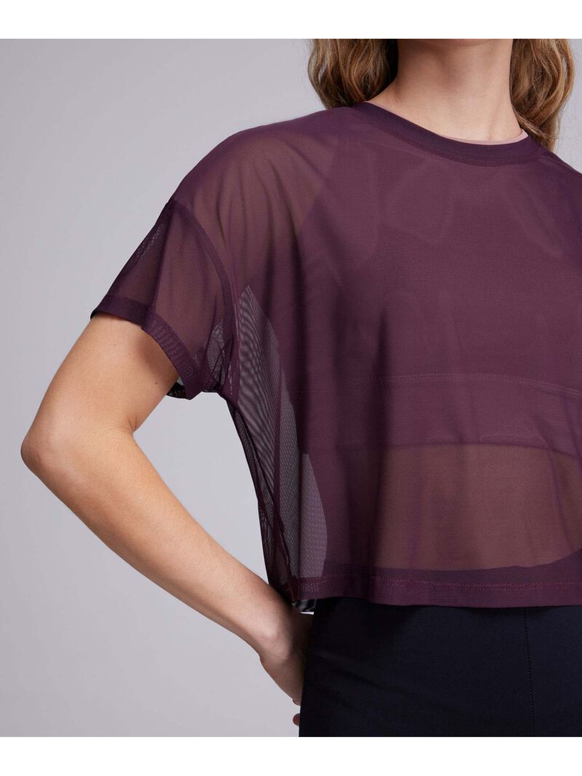 Crop top malla elásticado 9