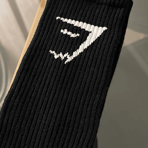 calcetas gymshark negro logo blanco
