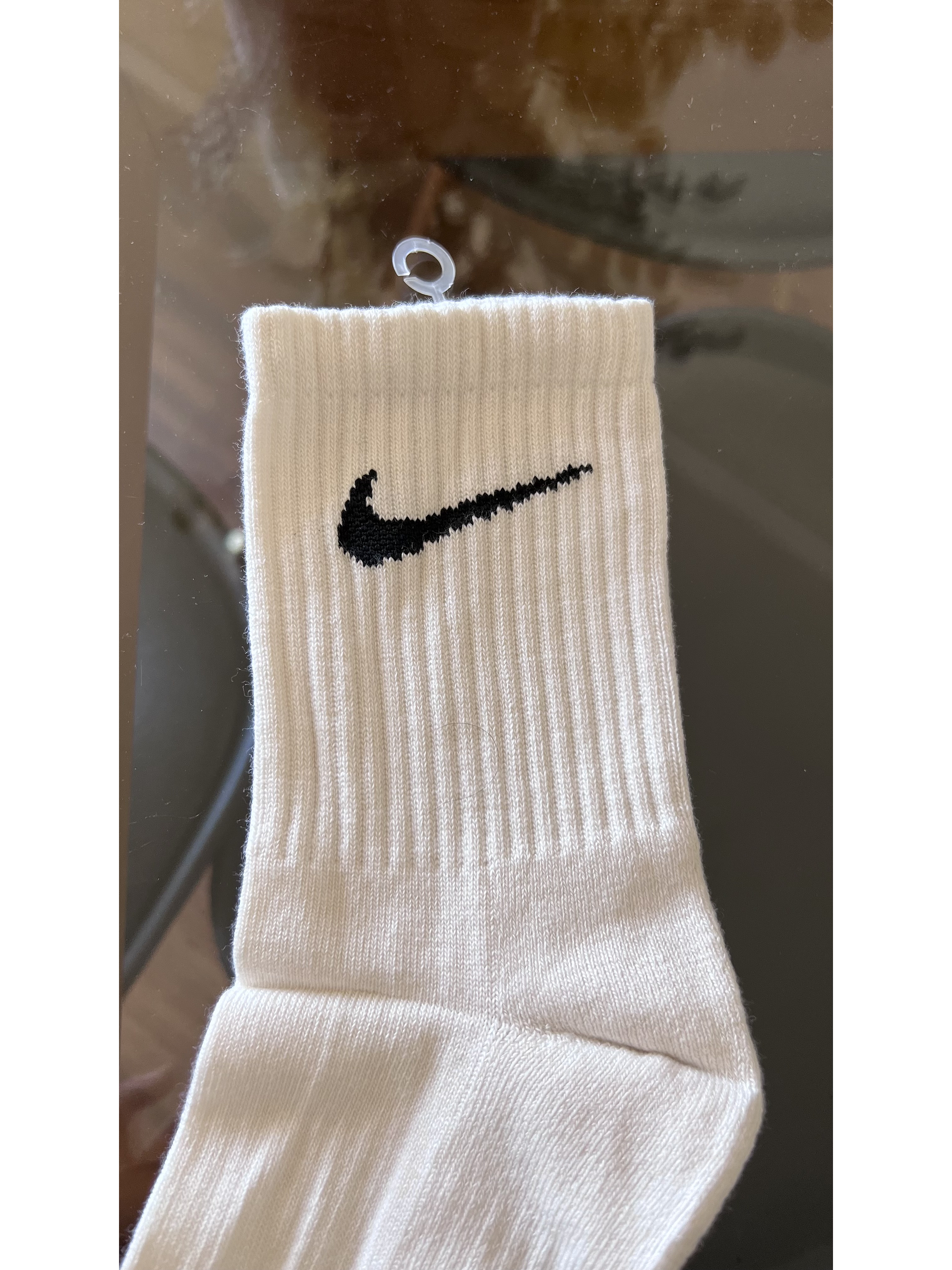 calcetas nike 2/4 crema 2