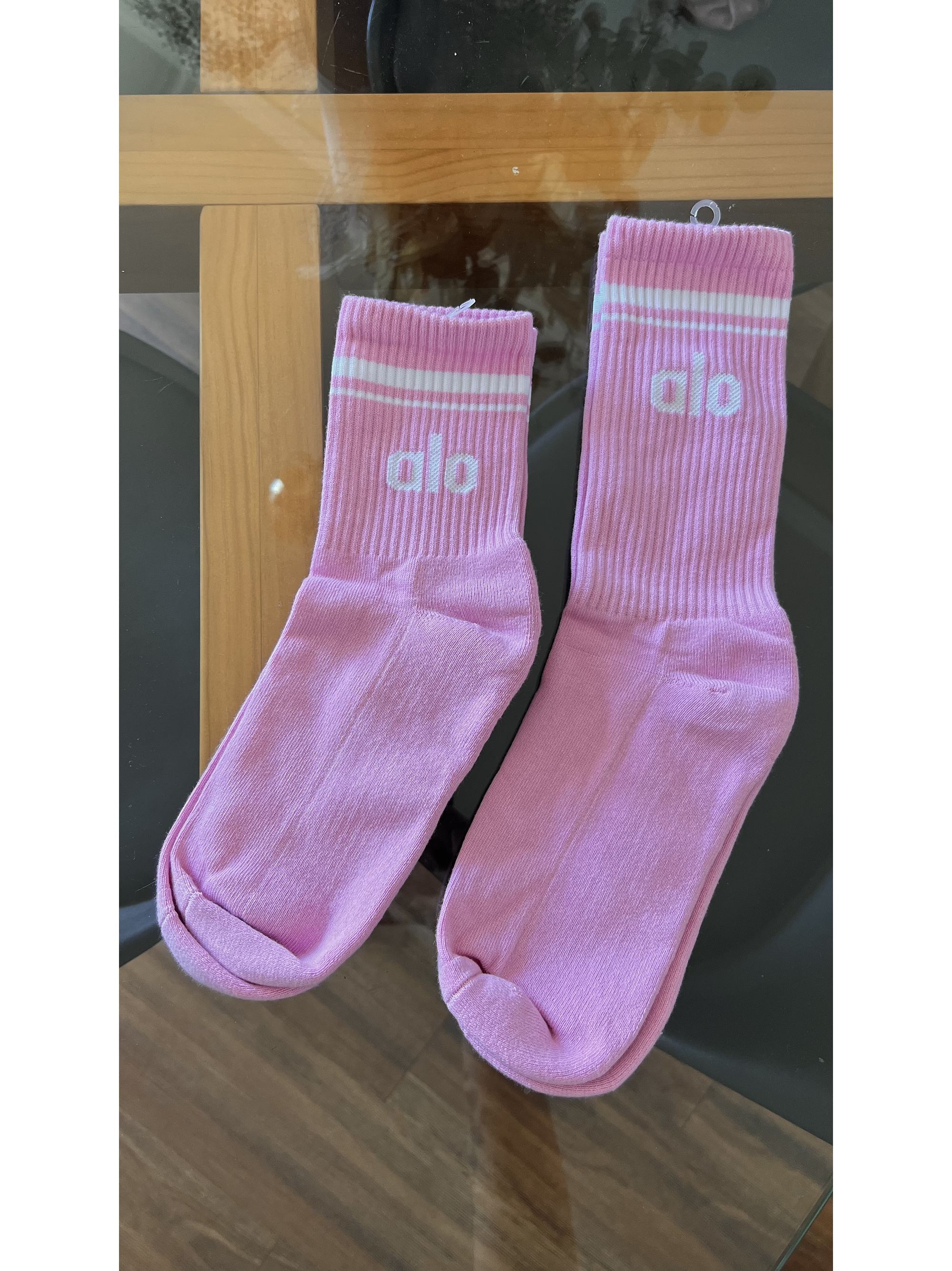 Calcetas ALO largo 3/4 rosado barbie 2