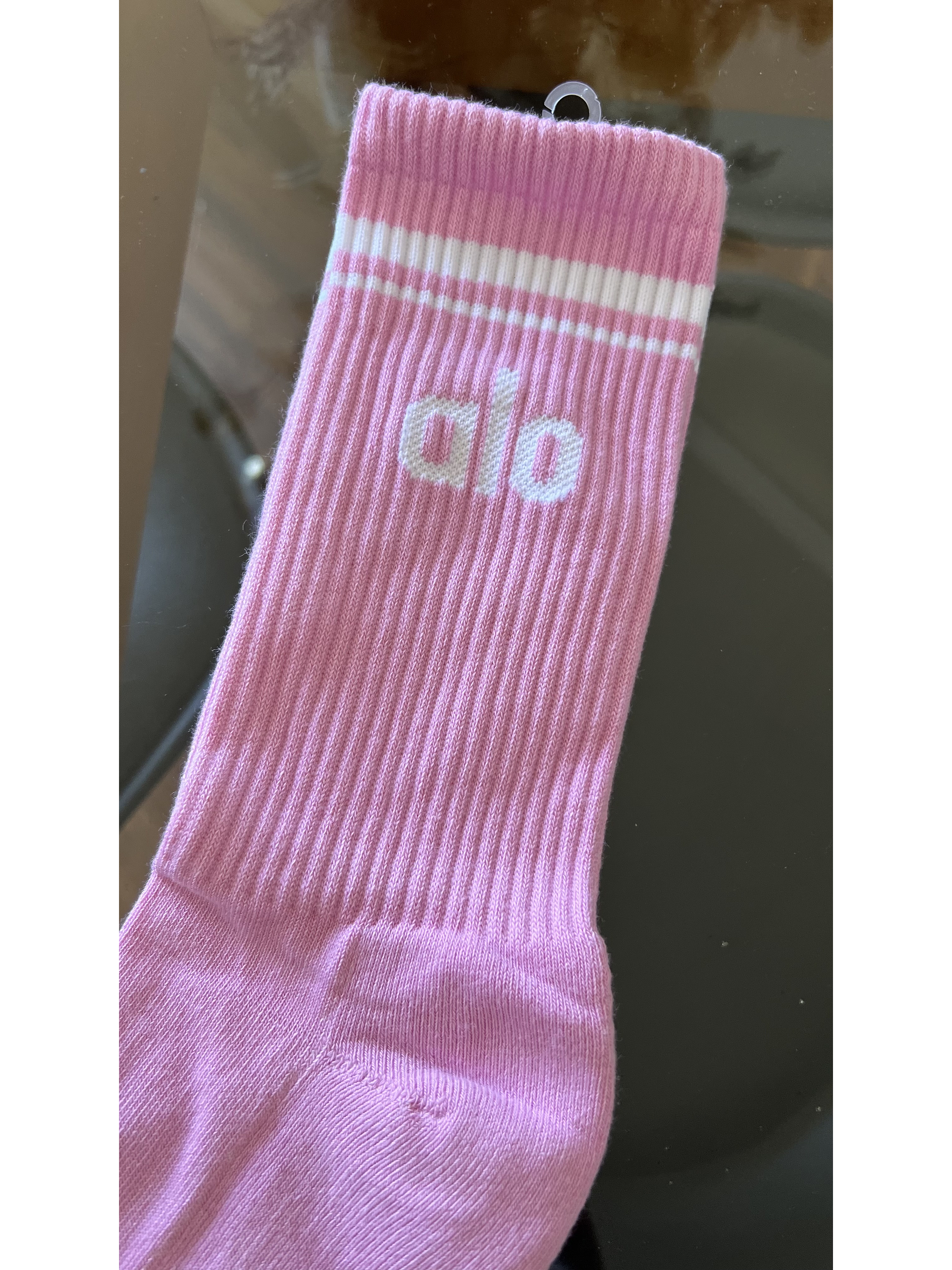 Calcetas ALO largo 3/4 rosado barbie 1