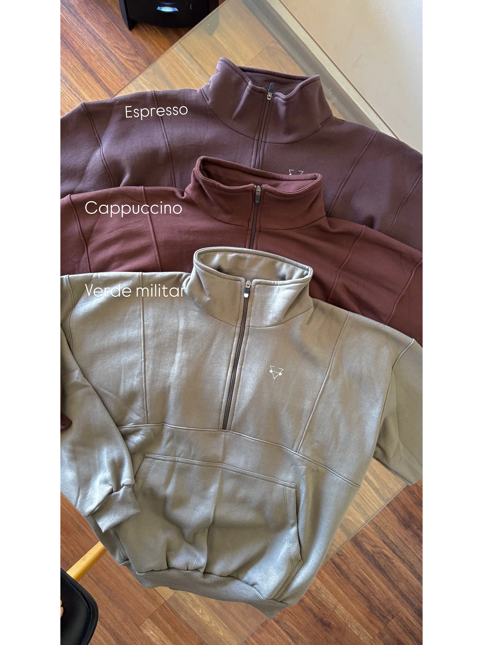 Poleron medio cierre y cuello tortuga oversized 8