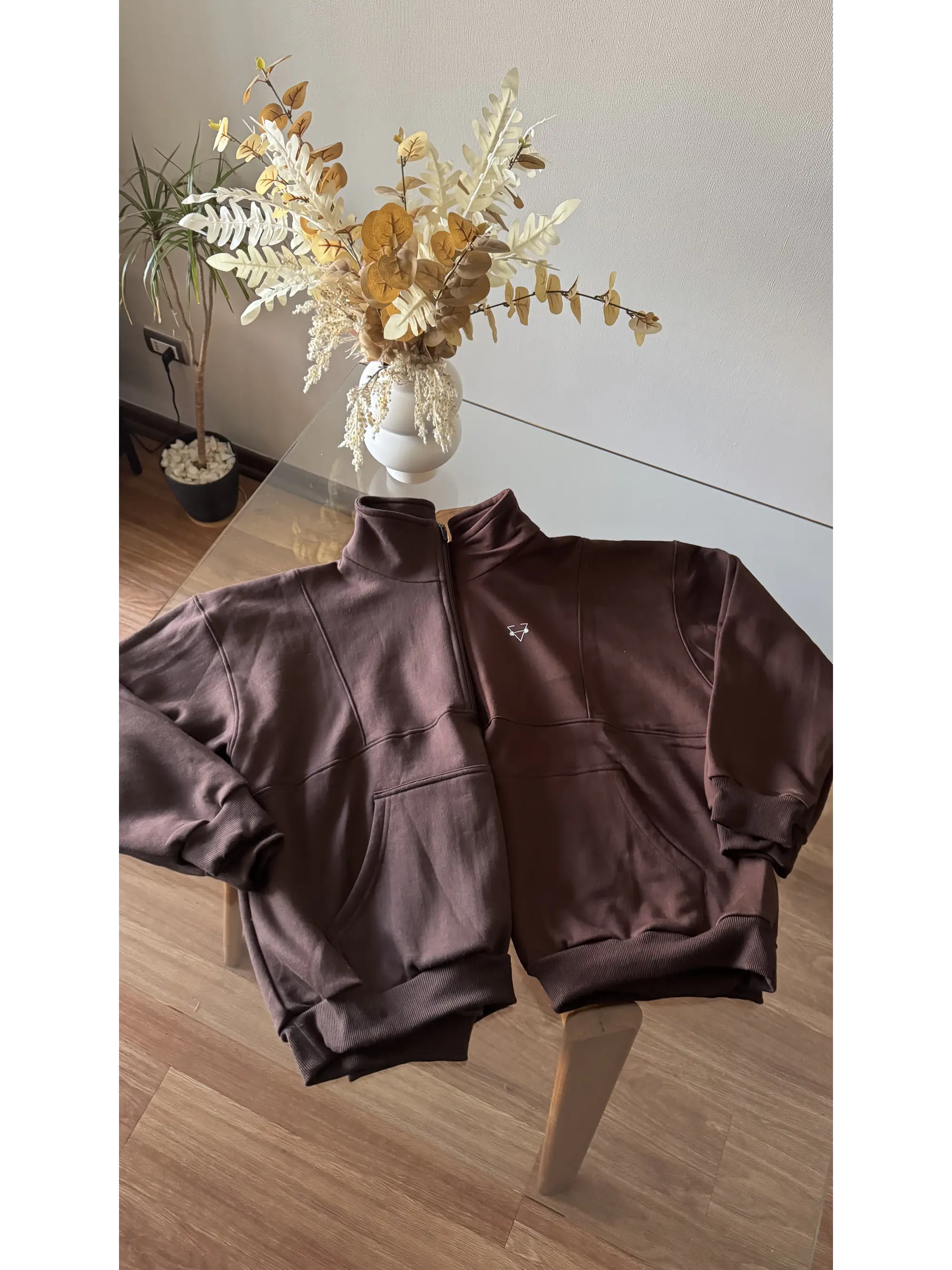 Poleron medio cierre y cuello tortuga oversized 14