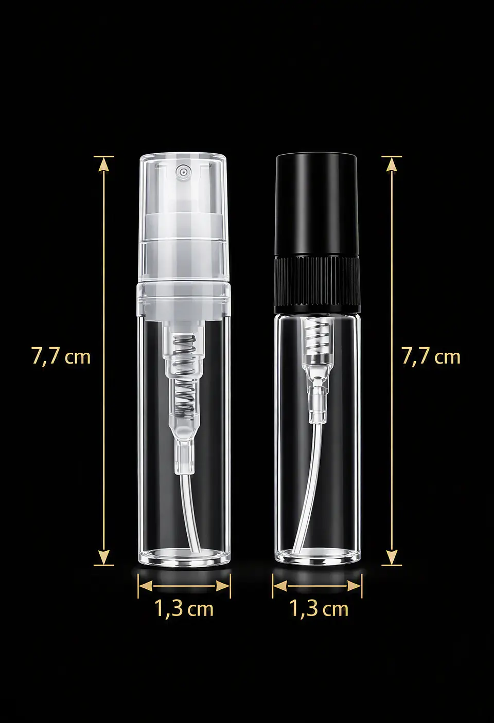 MINI FRASCO CON ATOMIZADOR 5ML VIDRIO / PACK 5UN 2