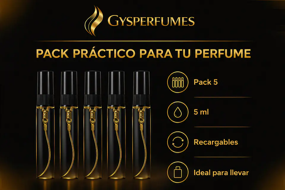 MINI FRASCO CON ATOMIZADOR 5ML VIDRIO / PACK 5UN 1