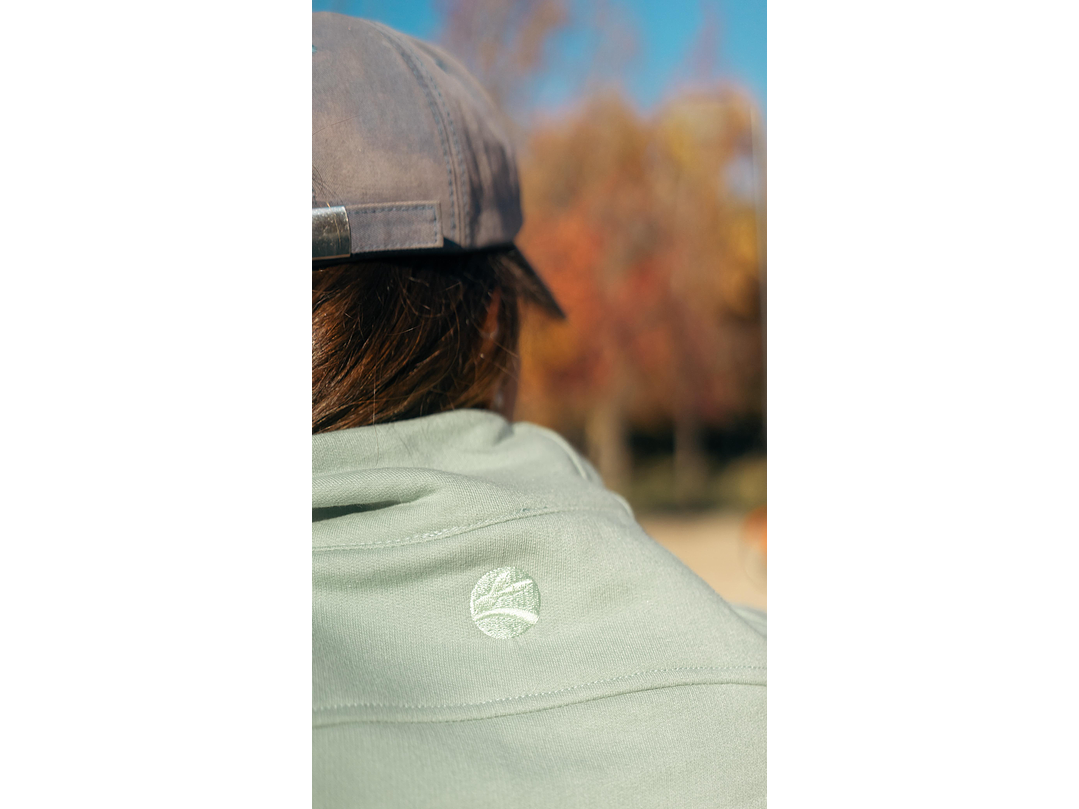 Polerón franela medio cierre mujer verde nilo 5