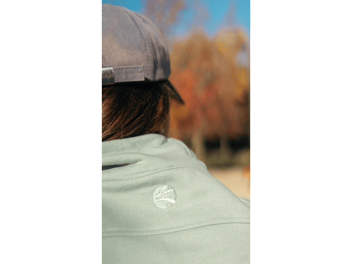 Polerón franela medio cierre mujer verde nilo 5