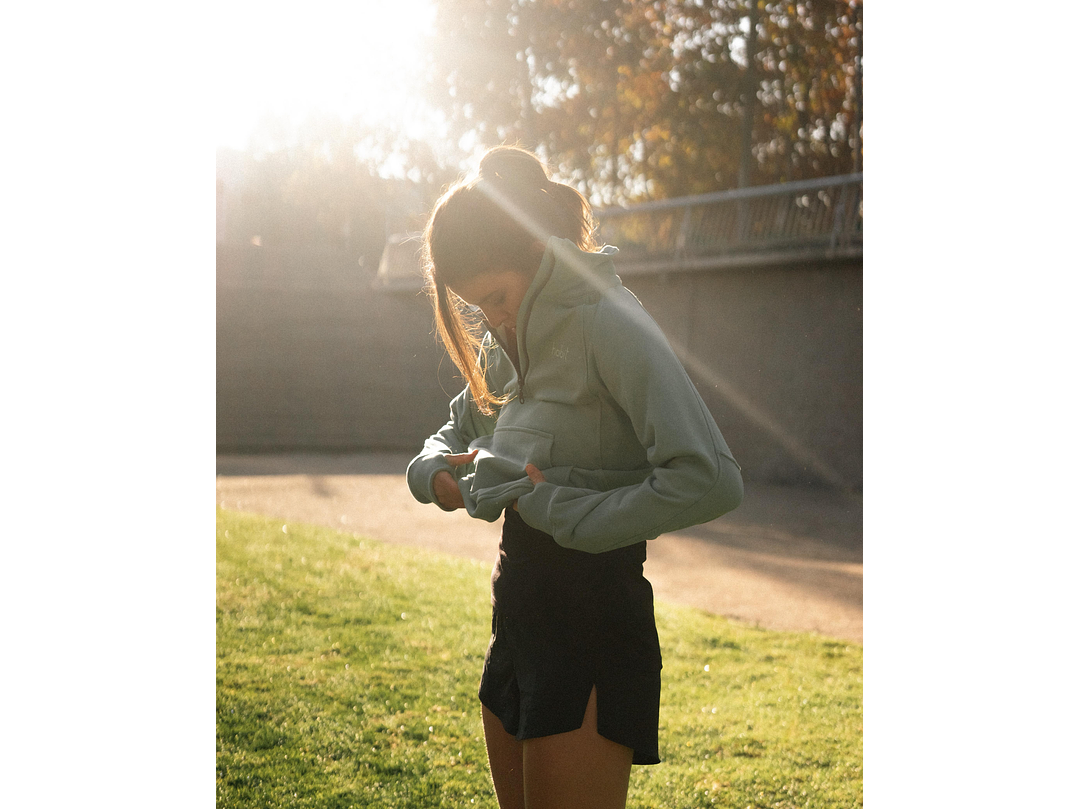 Polerón franela medio cierre mujer verde nilo 6