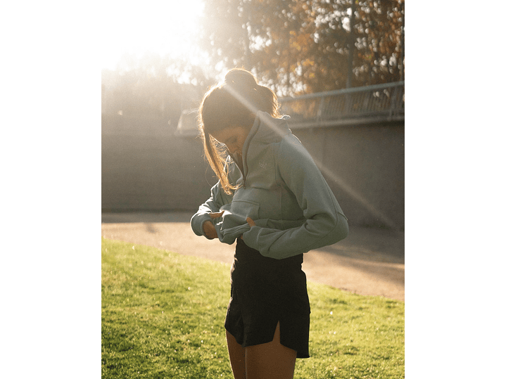 Polerón franela medio cierre mujer verde nilo 6